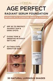 L Oreal Paris Age Perfect Radiant Serum Foundation With Spf 50 Golden Beige 1 Fl Oz Walmart Com Loreal Paris Makeup Loreal Loreal Paris