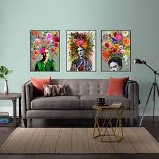 Frida Kahlo Style Nordic Decoratio Wall Art Canvas Posters Prints Painting Picture Living Room Self Portrait With Free Shipping Worldwide Weposters Com Colourful Living Room Decor Mexican Home Decor Wall Painting Living
