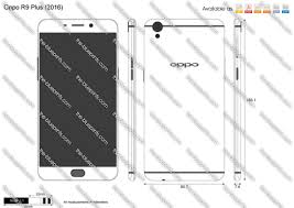 Oppo R9 Plus vector drawing