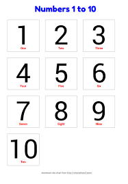 a4 chart with numbers 1 to 10 your home teacher