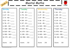 One digit addition and subtraction. Grade 3 Mental Math Worksheets Free Worksheets Printables