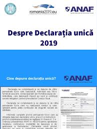 Declaratia unica 2020 pentru definitivarea impozitului si contributiilor sociale la 2019 si cu venitul estimat pentru anul 2020. Declaratie Unica Anaf
