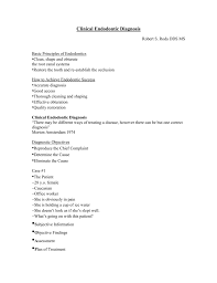 Clinical Endodontic Diagnosis