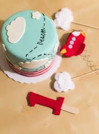 Happy birthday to you, cutie! Smash Cake For A New One Year Old Fondant Clouds Birthday Airplane Complete With Felt D Childrens Birthday Cakes Birthday Cake Kids Baby Birthday Cakes