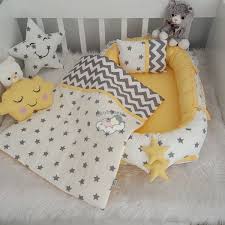 Buyuk Yildiz Sari Kombin Babynest 5 Li Set Bebek Yatagi Bebek Sari