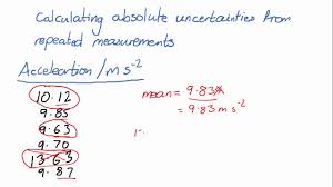Calculating Uncertainties From Repeated Measurements Youtube