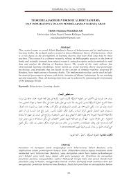 Teori behaviorisme dan aplikasinya dalam pengajaran dan pembelajaran. Pdf Teori Belajar Behaviorisme Albert Bandura Dan Implikasinya Dalam Pembelajaran Bahasa Arab