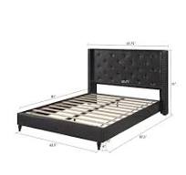Amazon.com: Queen Upholstered Platform Bed Frame with 51 ...