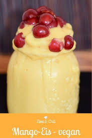 Mango Eis Vegan Zimt Chili Mango Eis Lebensmittel Essen Dessert Ideen