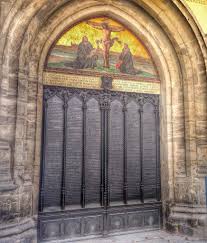 The wittenberg castle church, also known as all saints church, was actually a late addition to wittenberg castle, and was completed shortly before luther became a teacher at the university there. Martin Luther S 95 Theses Sophie S World Travel Inspiration