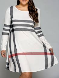 Plus Size Vertical Striped Comfy T Shirt Dress Sammydress Com Striped Tee Dress Fashion Plus Size Outfits