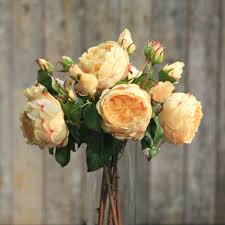 Shop the largest selection of artificial flowers, wedding bouquets, plants & vases. Perfect Artificial Peach English Roses Adds The Touch Of Spring To Your Rustic Wedding These Roses Are Per Artificial Silk Flowers English Roses Peach Flowers
