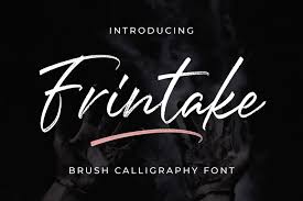 Calligraphy is an artistic writing style where the pressure is varied to create thick and thin lines, all in a single stroke. Frintake Brush Calligraphy Font 388302 Script Font Bundles