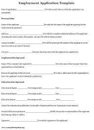 Sample Employment Application Template Employment Application Job Application Word Template