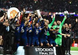 The uefa europa league, formerly the uefa cup, is an association football competition established in 1971 by uefa. Ajax 0 2 Manchester United Europa League Final As It Happened Match Report Goals As Com