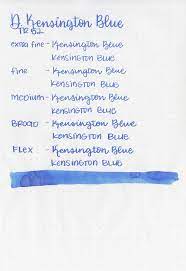 It has a low saturation level and seems a tad dry. Ink Review 1137 Diamine Kensington Blue Mountain Of Ink