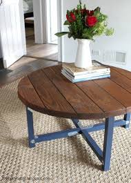 30 Easy Diy Farmhouse Coffee Table Projects With Free Plans Joyful Derivatives Coffee Table Farmhouse Coffee Table Wood Round Wood Coffee Table
