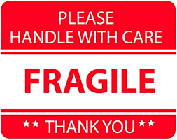 Each sticker states, please handle with care in bright, bold lettering. Amazon Com Red Fragile Warning Stickers For Safe Shipping Packing Of Goods With Clear Large Font Text And Strong Adhesive Backside 1 Roll 500 Labels 2 X 3 500 Industrial Scientific