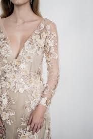 Gossamer Ivory Embroidered Dress Custom Fitted Floral Dress Dresses Embroidered Wedding Dress