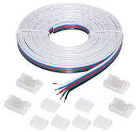 Commercial Electric 13 ft. Connector Cord LED Strip Light Accessory Pack  (RGB+W) (4 Wire-to-Tape Connectors, 6 Wire Mounting Clips) 760110