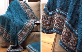 You will love the texture of the herringbone half double crochet blanket border. Fair Isle Border Knitted Blanket And Pillow Free Knitting Pattern