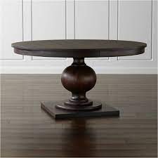 Surrey solid wood extendable round dining table russet oak top white base 150cm. Winnetka 60 Round Dark Mahogany Extendable Dining Table Crate And Barrel Uae