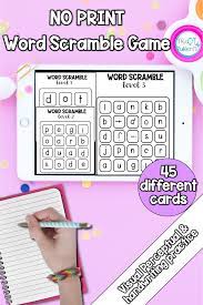 Digital Word Scramble Game No Print Digital Word Virtual Games For Kids Fine Motor Activities For Kids