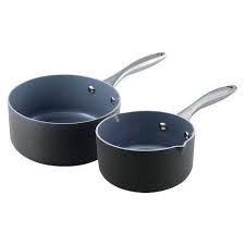 The Original Greenpan Thermolon Healthy Ceramic Non Stick Hard Anodized 2 Pieces Saucepan Set 1 Qt And 2 Qt Click Image Greenpan Ceramic Non Stick Saucepan