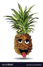 cute fresh pineapple cartoon character emotion vector image pineapple cartoon character emotions pineapple images