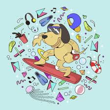 Guillem Ruiz Seadogs Events Fuerteventura Dog Illustration Surf Camp Events Cartoon Dog Illustration Illustration Instagram Posts