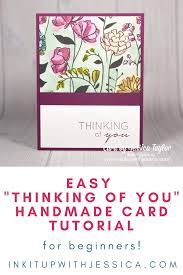 See more ideas about card making, cards handmade, card making tutorials. Easy Thinking Of You Card With Pretty Paper Card Tutorial Card Making Card Making Tutorials