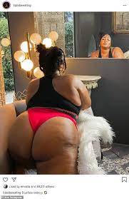 Lizzo flashes her cheeks in a red thong... after blasting TikTok for  removing her swimsuit posts | Daily Mail Online