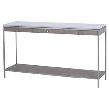 Maison 55 Paxton Classic Grey Oak Marble Top 3 Drawer Console Table Console Table Grey Oak Marble Top