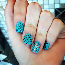 Nails Zebra Cross Blue Tiffany Neutral Nails Hair And Nails Cute Nails