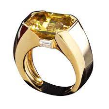 Cartier Yellow Sapphire And Diamond Ring 1 Cincin Batu Permata Cincin Pria Cincin