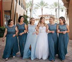 Surprise surprise the dresses came in 2 weeks after we. Shades Of Blue Bridesmaid Dresses By David S Bridal Steel Blue And Ice Blue T Steel Blue Bridesmaid Dresses Davids Bridal Bridesmaid Dresses Blue Bridesmaids