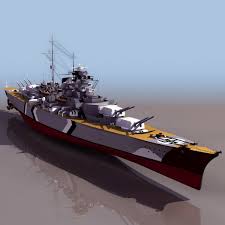 German Bismarck Battleship 3d Model 3ds Files Free Download Model Ships Warship Model Battleship