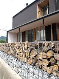 じゃかごの塀 川添純一郎建築設計事務所の日々 シンプルモダン 外構 ガビオン 家 外構
