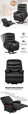 Chairs 54235 Merax Power Lift Chair Recliner Black Pu Leather Lift Recliner Chair Reclining Buy It Now O Lift Recliners Recliner Chair Reclining Furniture