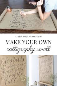 Diy Calligraphy Scroll Wall Art Tutorial At Lionandlantern Com Budget Decor Autumn Decor Fall Decor Diy Calligraphy Scroll Wall Art Wall Art Tutorial