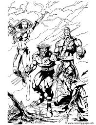 Find coloring pages of : X Men Wolverine And Team Coloring Pages Printable