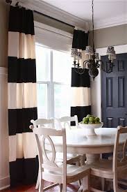 Black And White Striped Drapes Pin By Robin Daugherty On Kitchen White Dining Room Home Black And White Dining Room