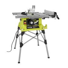 Ryobi 10 In Portable Table Saw With Quick Stand Rts21g The Home Depot With Images Portable Table Saw Used Woodworking Tools Ryobi Tools