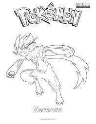 Here is an amazing serie of colorings on the theme of pokemon ! Pokemon Zeraora Coloring Page Super Fun Coloring