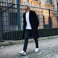 How To Wear A Beanie Hat Fall Outfits Men Black Overcoat Grey Pants Men
