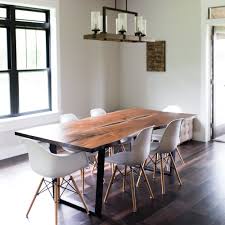 Contemporary 5 piece dinette set. Live Edge Black Walnut Dining Table Stockton Heritage