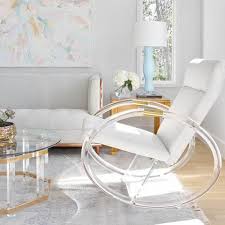 Kemper Acrylic Rocking Chair In Light Grey Herringbone Rocking Chair Rocking Chair Plans Diy Rocking Chair