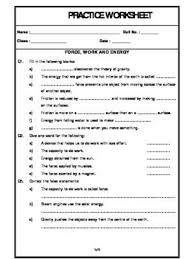 Force Work And Energy Science Worksheets Worksheets Science