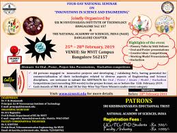 Learning science in classrooms and through textbooks is one thing. Four Day National Seminar On Innovations In Science And Engineering Sir M Visvesvaraya Institute Of Technology