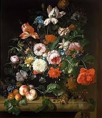 Still life with flowers in a glass. Kunstdrucke Von Rachel Ruysch